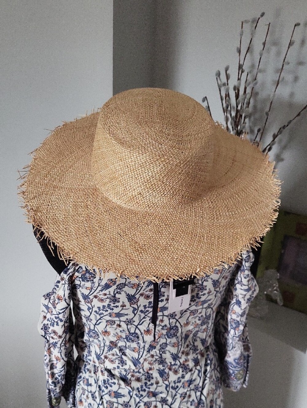 Ace Of Something Leonora Boater Natural Wide-Brim Straw Sun Hat - Picture 9 of 15